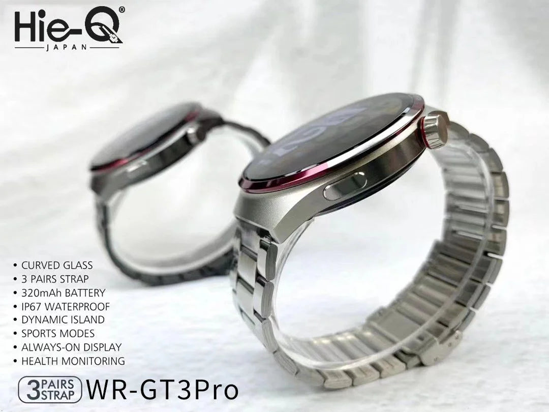HIE-Q WR-GT3PRO Smart Watch | AMOLED Display | Bluetooth Calling | Health Monitoring | Wireless Charging | Multiple Strap Options