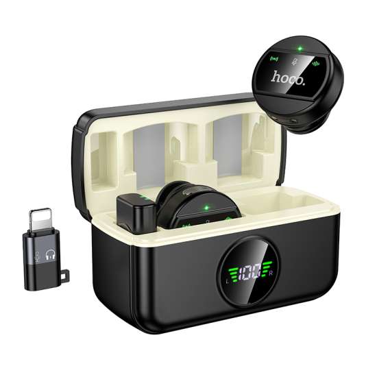 Hoco. Bright Wireless Microphone with Type-C - Lightning Housing