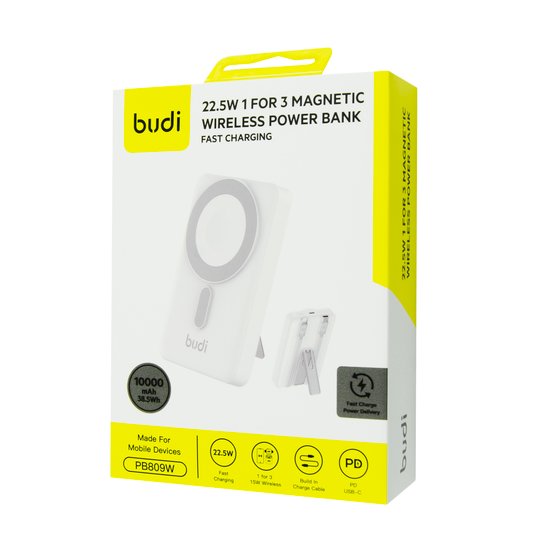 PB809W - Budi Power Bank 22.5W magnetic wireless