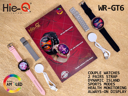 HIE-Q WR-GT6 Smart Watch for Women & Men | Bluetooth Calling | HD Display | Health & Fitness Monitoring | Customizable Straps & Watch Faces