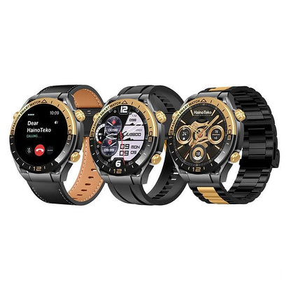Haino Teko RW-68 WATCH Ultimate Smart Watch with AMOLED Display Bluetooth Calling GPS Map Display and 3 Pair Straps Black