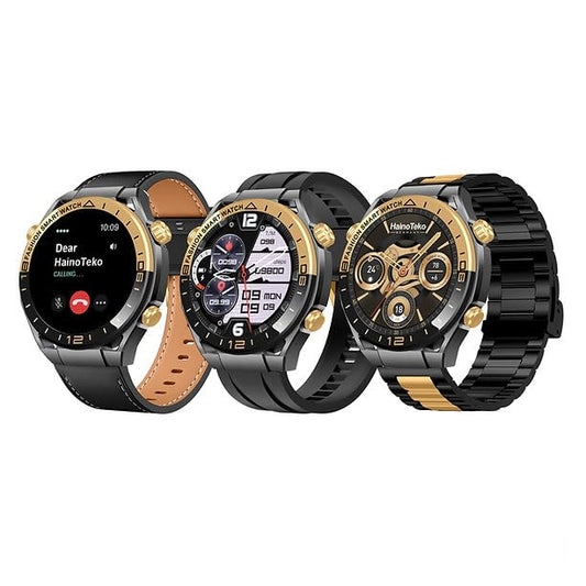 Haino Teko RW-68 WATCH Ultimate Smart Watch with AMOLED Display Bluetooth Calling GPS Map Display and 3 Pair Straps Black