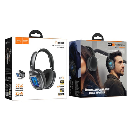 Hoco ESD23 ANC Bluetooth Headphones with Display – -25dB Noise Cancellation & 40Hr Battery