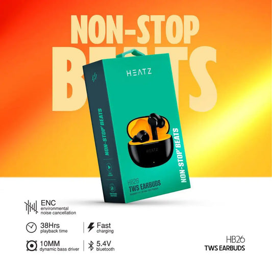 HEATZ HEATZ HB26 TWS Earbuds | ENC Noise Cancellation | 38Hrs Playback | Dynamic Bass | Fast Charging