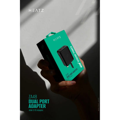 Heartz 45W Xtreme Power Dual Port Adapter Black – ZA48