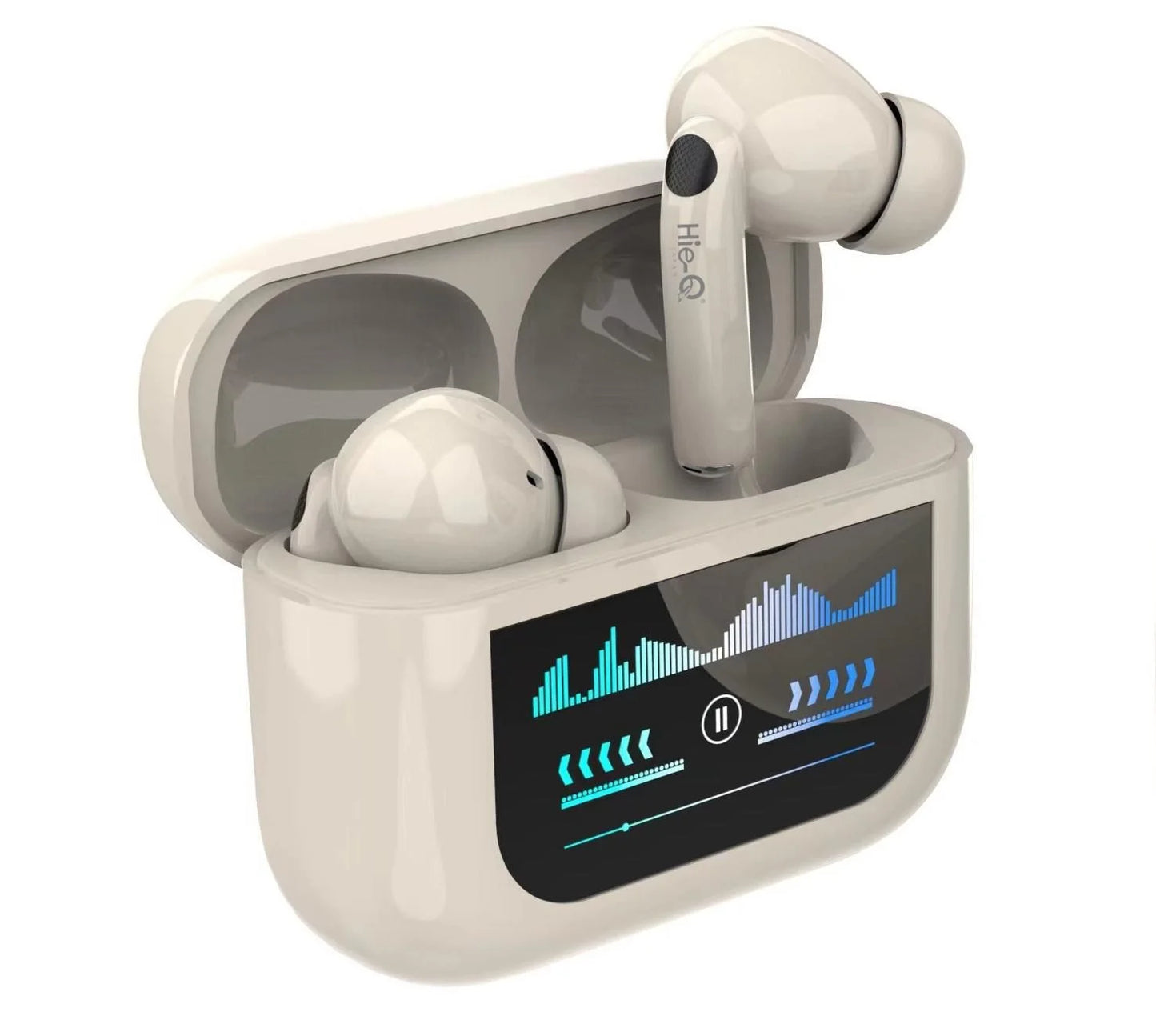 HIE-Q Q3 PRO Wireless Earbuds | 1.4 Inch HD Touchscreen | New Full-Color Smart Screen | ANC + Dual Mic | ENC | 1-Year Warranty