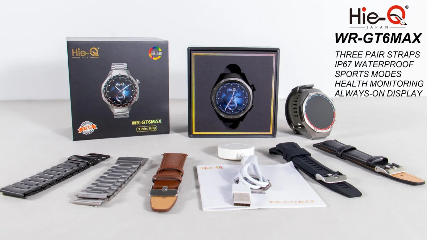 WR-GT6 MAX Smart Watch | Wireless Charging | Health Monitoring | Customizable Dial Faces | Smart Notifications