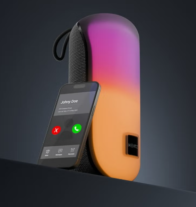 Bluetooth Capsule Speaker, Rainbow LED, 12W, 2400mAh Battery, Bluetooth, USB, Micro SD card, AUX, Portable Wireless for Music, High Resolution Audio Sound Speaker