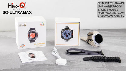 Hie-Q SQ - Ultra Max Smart Watch | Super AMOLED Display | Full Waterproof | Health Monitoring | 1-Year Warranty